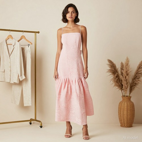Jacquard dress midi - jacquard, sisters